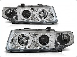 Přední světla Seat Leon, Toledo, 1998-2005, Angel Eyes, chrom LPSE01