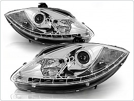 Přední světla Seat Leon, 2005-2009, LED Daylight, chrom LPSE09