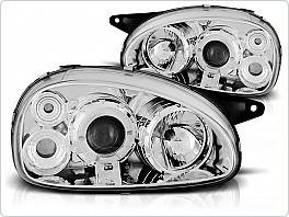 Přední světla Opel Corsa B, 1993-2000, Angel Eyes, chrom LPOP13