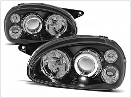Přední světlomety, světla, lampy Opel Corsa B, 1993-2000, Angel Eyes, černé black LPOP14