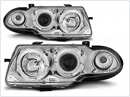 Přední světla Opel Astra F, 1991-1994, Angel Eyes, chrom LPOP01