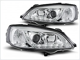 Přední světla Opel Astra G, 1998-2004, LED Daylight, chrom LPOP37