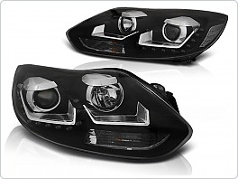 Přední světlomety, světla, lampy, světla, lampy Ford Focus 2011-, LED Daylight, černé black LPFO61