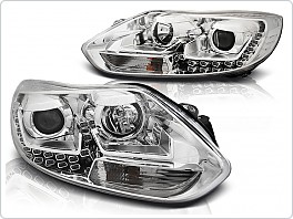 Přední světla Ford Focus 2011-, LED Daylight, chrom LPFO60