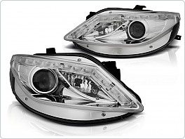 Přední světla Seat Ibiza 2008-2012, LED + LED blinkr, chrom, LPSE33