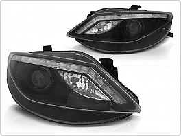 Přední světla Seat Ibiza 2008-2012, LED + LED blinkr, černé black, LPSE34