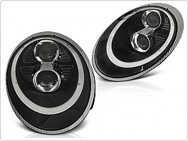 Přední světla, lampy, světlomety Porsche 911 (977) Tube Light D2S Xenon, černé black LPPO06