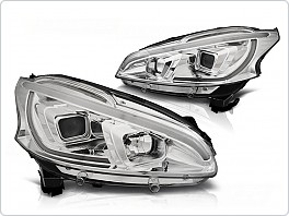 Přední světla Peugeot 208, 2012-2015, led tube light, chrom