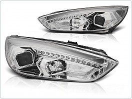 Přední světla, Ford Focus MK3 2015-, DRL, Tube light, chromové