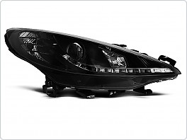 Přední světla, světlomety Peugeot 207, 2006-2012, LED s motorkem, black, LPPE33