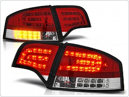 Zadní světla, lampy LED Audi A4, 2005-2008, sedan, čiré, červené LDAU70