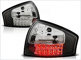 Zadní světlomety, světla, lampy LED Audi A6, 1997-2004, sedan, čiré, černé, chrom LDAU10