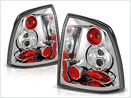 Zadní světla, lampy Opel Astra G 2/4 dveř., 1998-2004, čiré, chrom LTOP25