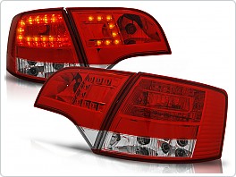Zadní světla, lampy LED Audi A4, 2005-2008, combi, čiré, červené LDAU37
