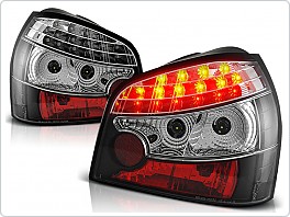 Zadní světlomety, světla, lampy LED Audi A3, 1996-2000, čiré, černé, chrom LDAU08