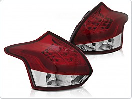 Zadní světlomety, lampy Ford Focus 3, 2011-2014, hatchback, LED BAR červená, čirá LDFO52