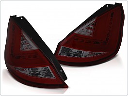 Zadní světlomety, lampy Ford Fiesta, 2008-2012, hatchback, LED BAR, červená, kouřová, LDFO46