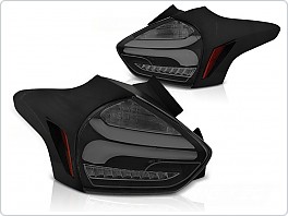 Zadní světla, světlomety Ford Focus, hatchback, 2015-2018 LED, Seq, dynamický blinkr, Smoke, Black LDFO68