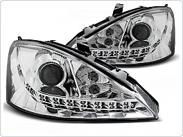 Přední světla Ford Focus 1, 1998-2001, LED Daylight, chrom LPFO43