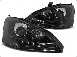 Přední světlomety, světla, lampy Ford Focus 1, 2001-2004, LED Daylight, černé black LPFO48
