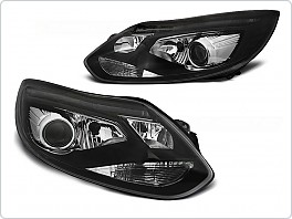 Přední světlomety, světla, lampy Ford Focus, 2011-, TUBE neon led light, černé black LPFO66