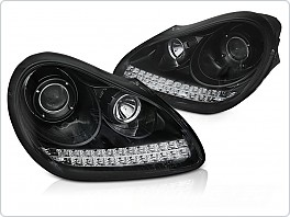 Přední xenonová světla, světlomety, lampy Porsche Cayenne, 2002-2006, DAYLIGHT, černé, HID XENON