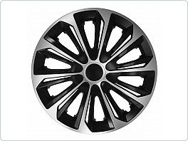 Kryty kol, poklice na kola, STRONG DUO stříbrné černé 15, 1ks, pouze po 4ks *