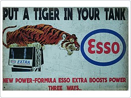 Plechová cedule Esso, Tiger 20x30 cm