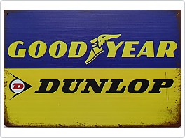 Plechová cedule GoodYear, Dunlop, 20x30 cm