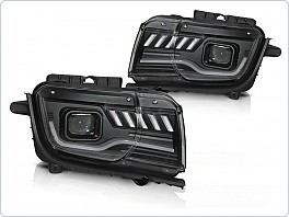 Přední světla, světlomety, lampy Chevrolet Camaro, 2009-2013, TubeLight, SEQ, černé