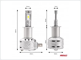 LED žárovky H3, serie X2, 12V, CANBUS sada 2ks