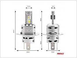 LED žárovky H4, serie X2, 12V, CANBUS, sada 2ks