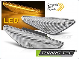 Boční LED dynamické blinkry BMW E46 coupe, 2003-2006, SEQ, chromové