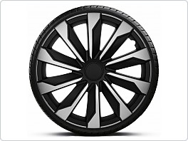 Kryty kol, poklice na kola 15 TYPHOON SILVER BLACK, pouze po 4 ks
