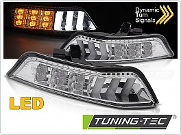 Přední blinkry Ford Mustang, 2015-2017, TubeLight, LED, SEQ, chromové