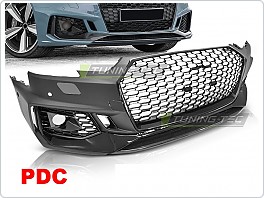 Přední nárazník SPORT, Audi A4 B9, 2015-2019, PDC, černý lesk