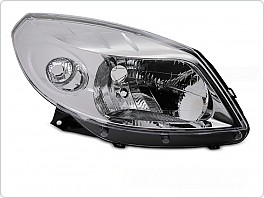 Přední pravé světlo, světlomet, lampa Dacia Sandero 2008-2012, TYC, chromové