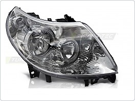 Přední světlomet, Fiat Ducato, Peugeot Boxer, Citroen Jumper, 2010-2014, pravý 1ks, chrom