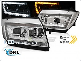 Přední světla, světlomety, lampy VW Crafter II 2017-, DRL, SEQ, chromové