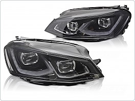 Přední světla, světlomety, lampy VW Golf 7 2014-2017, FULL LED, černé