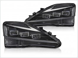 Přední FULL LED světla, světlomety, lampy Lexus IS, 2006-2013, LED, SEQ, DRL, černé