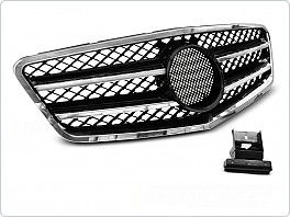 Přední maska Mercedes W212, 2009-2013, styl AMG, černá-chrom, bez znaku