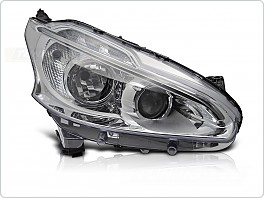Přední LED světlomet Peugeot 208, 2012-2015, pravý 1ks, chrom