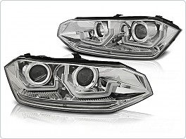 Přední světla, světlomety, lampy VW Polo VI 2G, 2017-2021, SEQ, LED, chrom