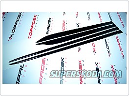 Boční lišty dveří  Škoda Rapid - černé