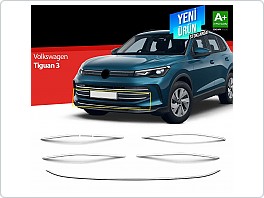 Nerez chrom lišty předního nárazníku Volkswagen Tiguan III 2024-