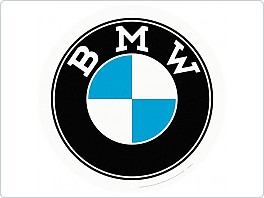 Plechová cedule BMW kulatá vypouklá 35cm
