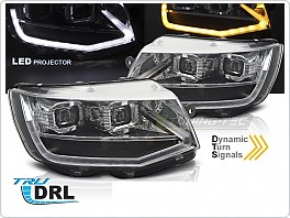 Přední LED světla, světlomety, lampy VW T6, 2015-2019, SEQ, chrom