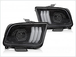 Přední světla, světlomety, lampy Ford Mustang 2004-2009, TubeLight, černé