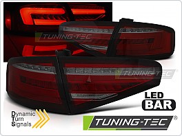 Zadní světla, světlomety Audi A4 B8, 2012-2015 sedan, SEQ, LED, červené kouřové, OEM žárovky